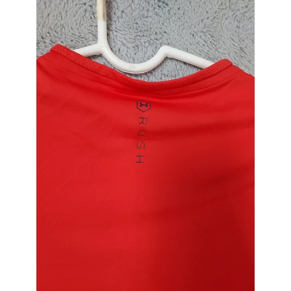 Under Armour Compression Shirt Mens Small Rush Celliant Red Performance Gym EUC